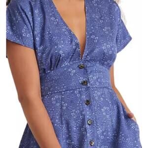 Marine Layer Blue Floral Midi Dress